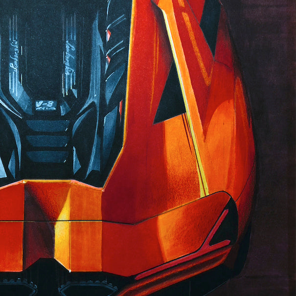 Lamborghini 2024 Revuelto Hyperrealism 11" x 17" HandMade Sketch No Frame - Luxurious Design with Meticulous Detailing